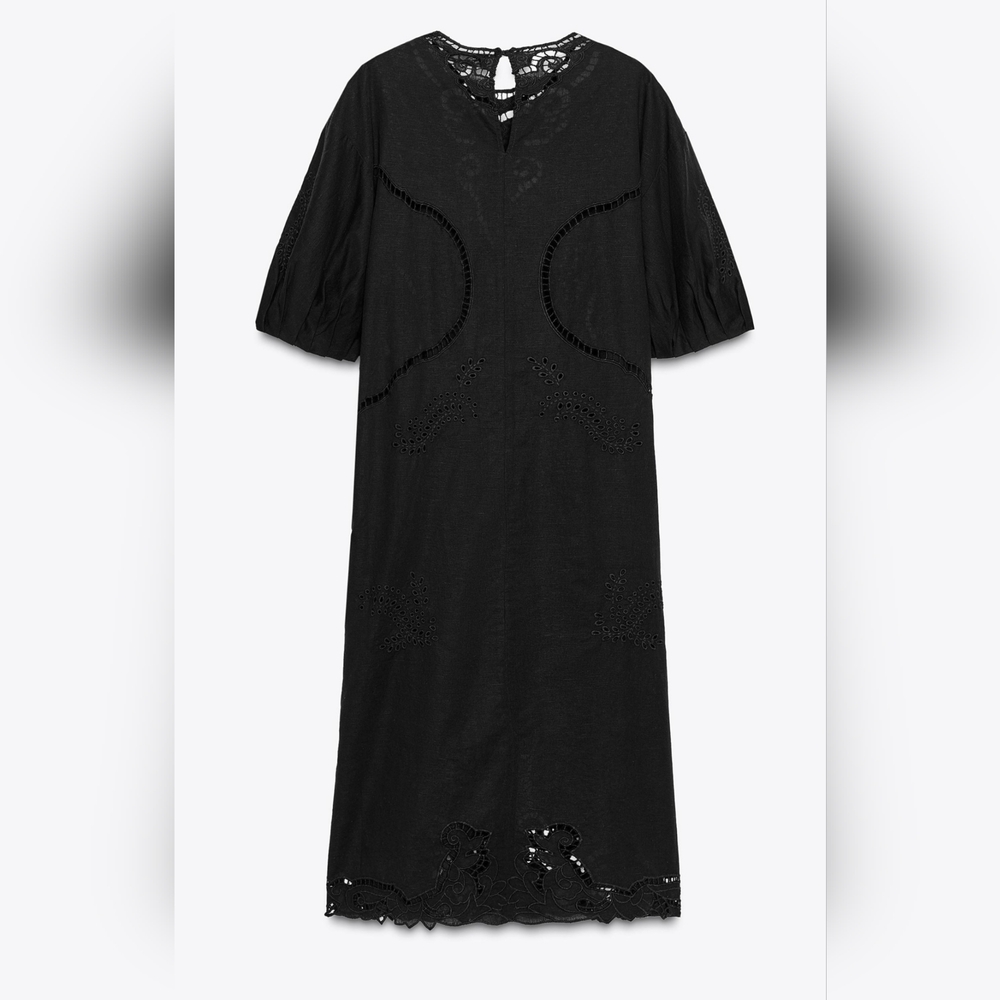 Zara Black Asymmetrical Lace Dress